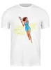 Заказать мужскую футболку в Москве. Футболка классическая Девушка с теннисной ракеткой от Shdomon - готовые дизайны и нанесение принтов.