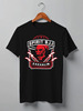 Заказать мужскую футболку в Москве. Футболка классическая Spirit BJJ Sakhalin Skull (Black) от kiralabu - готовые дизайны и нанесение принтов.
