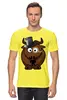 Заказать мужскую футболку в Москве. Футболка классическая интилегентный  бык от EDJEY  - готовые дизайны и нанесение принтов.