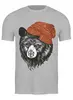 Заказать мужскую футболку в Москве. Футболка классическая Медведь в шапке от Илья Щеблецов - готовые дизайны и нанесение принтов.