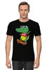 Заказать мужскую футболку в Москве. Футболка классическая Крокодильчик на скейте от ПРИНТЫ ПЕЧАТЬ  - готовые дизайны и нанесение принтов.