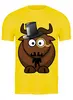 Заказать мужскую футболку в Москве. Футболка классическая интилегентный  бык от EDJEY  - готовые дизайны и нанесение принтов.