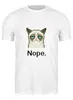 Заказать мужскую футболку в Москве. Футболка классическая Сердитый котик / Grumpy Cat (Пиксельный) от defann - готовые дизайны и нанесение принтов.