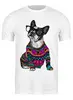 Заказать мужскую футболку в Москве. Футболка классическая Собака Хипстер от printik - готовые дизайны и нанесение принтов.
