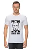 Заказать мужскую футболку в Москве. Футболка классическая Путин - вежливый человек от Just kidding - готовые дизайны и нанесение принтов.
