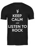 Заказать мужскую футболку в Москве. Футболка классическая Keep Calm Rock T-shirt от Hangover - готовые дизайны и нанесение принтов.