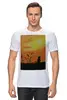 Заказать мужскую футболку в Москве. Футболка классическая Котик на закате от zakudsa@yandex.ru - готовые дизайны и нанесение принтов.
