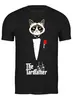 Заказать мужскую футболку в Москве. Футболка классическая Грустный кот от svetlanas - готовые дизайны и нанесение принтов.