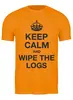 Заказать мужскую футболку в Москве. Футболка классическая KEEP CALM AND WIPE THE LOGS от darkdrag@badboot.ru - готовые дизайны и нанесение принтов.