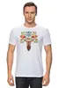 Заказать мужскую футболку в Москве. Футболка классическая Цветочнный Олень от printik - готовые дизайны и нанесение принтов.