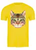 Заказать мужскую футболку в Москве. Футболка классическая Полигональный кот от oldman - готовые дизайны и нанесение принтов.