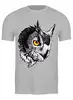 Заказать мужскую футболку в Москве. Футболка классическая Owl Gray от Troy - Angel - готовые дизайны и нанесение принтов.
