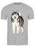 Заказать мужскую футболку в Москве. Футболка классическая Dog Alaskan Malamute от T-shirt print  - готовые дизайны и нанесение принтов.