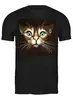 Заказать мужскую футболку в Москве. Футболка классическая кошка с зелеными глазами от Kris Leov - готовые дизайны и нанесение принтов.