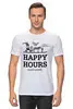 Заказать мужскую футболку в Москве. Футболка классическая Happy hours от Kostya  - готовые дизайны и нанесение принтов.