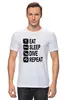 Заказать мужскую футболку в Москве. Футболка классическая Eat Slep Dive от enjoydiving - готовые дизайны и нанесение принтов.
