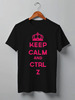 Заказать мужскую футболку в Москве. Футболка классическая Keep calm and ctrl Z от Илья Щеблецов - готовые дизайны и нанесение принтов.