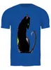 Заказать мужскую футболку в Москве. Футболка классическая черный кот от Мира  - готовые дизайны и нанесение принтов.