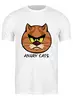 Заказать мужскую футболку в Москве. Футболка классическая Angry Cats от Виктор Гришин - готовые дизайны и нанесение принтов.