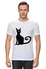 Заказать мужскую футболку в Москве. Футболка классическая Космическая кошка от reut.94@mail.ru - готовые дизайны и нанесение принтов.