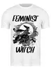 Заказать мужскую футболку в Москве. Футболка классическая Feminist witch от Анастасия К_ - готовые дизайны и нанесение принтов.