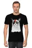 Заказать мужскую футболку в Москве. Футболка классическая Grumpy Cat x David Bowie от Amerikanka - готовые дизайны и нанесение принтов.