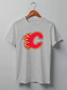 Заказать мужскую футболку в Москве. Футболка классическая Calgary Flames / NHL Canada от KinoArt - готовые дизайны и нанесение принтов.