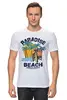 Заказать мужскую футболку в Москве. Футболка классическая Paradise beach от fairpoker@mail.ru - готовые дизайны и нанесение принтов.