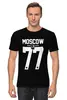 Заказать мужскую футболку в Москве. Футболка классическая MOSCOW 77 от Design Ministry - готовые дизайны и нанесение принтов.
