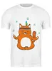 Заказать мужскую футболку в Москве. Футболка классическая Рыжий котик Don't panic be cool - it's idea shop от volzara - готовые дизайны и нанесение принтов.