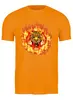 Заказать мужскую футболку в Москве. Футболка классическая Тигр в огне от Print design  - готовые дизайны и нанесение принтов.