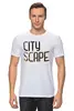 Заказать мужскую футболку в Москве. Футболка классическая Городской пейзаж city scape от Fix Print - готовые дизайны и нанесение принтов.
