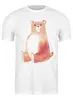 Заказать мужскую футболку в Москве. Футболка классическая Bear Here от oneredfoxstore@gmail.com - готовые дизайны и нанесение принтов.