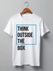 Заказать мужскую футболку в Москве. Футболка классическая Think outside the box от Startech.vc  - готовые дизайны и нанесение принтов.