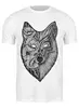Заказать мужскую футболку в Москве. Футболка классическая волк (wolf) от mariedamn - готовые дизайны и нанесение принтов.