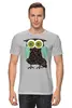 Заказать мужскую футболку в Москве. Футболка классическая Owl Here от oneredfoxstore@gmail.com - готовые дизайны и нанесение принтов.