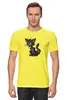 Заказать мужскую футболку в Москве. Футболка классическая Странный котик от T-shirt print  - готовые дизайны и нанесение принтов.