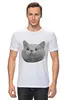 Заказать мужскую футболку в Москве. Футболка классическая Удивленный кот от Mary_F  - готовые дизайны и нанесение принтов.