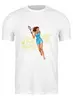 Заказать мужскую футболку в Москве. Футболка классическая Девушка с теннисной ракеткой от Shdomon - готовые дизайны и нанесение принтов.