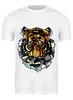 Заказать мужскую футболку в Москве. Футболка классическая морда тигра от krolya_spb@mail.ru - готовые дизайны и нанесение принтов.