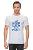 Заказать мужскую футболку в Москве. Футболка классическая KEEP CALM I'm a pilot - Airbus 320 от SkyWay Aviation Clothing RUS  - готовые дизайны и нанесение принтов.
