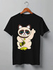 Заказать мужскую футболку в Москве. Футболка классическая Grumpy cat от Amerikanka - готовые дизайны и нанесение принтов.