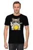 Заказать мужскую футболку в Москве. Футболка классическая Угрюмый Кот от printik - готовые дизайны и нанесение принтов.
