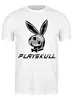 Заказать мужскую футболку в Москве. Футболка классическая Playskull - Playboy от Leichenwagen - готовые дизайны и нанесение принтов.