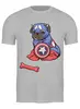Заказать мужскую футболку в Москве. Футболка классическая Капитан Америка  от ПРИНТЫ ПЕЧАТЬ  - готовые дизайны и нанесение принтов.