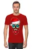 Заказать мужскую футболку в Москве. Футболка классическая SkullSanta от balden - готовые дизайны и нанесение принтов.