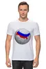 Заказать мужскую футболку в Москве. Футболка классическая Россия на земном шаре от VashAdmin - готовые дизайны и нанесение принтов.