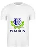 Заказать мужскую футболку в Москве. Футболка классическая РУДН-1 от fcsm9622 - готовые дизайны и нанесение принтов.