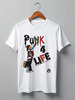 Заказать мужскую футболку в Москве. Футболка классическая Punk 4 Life от skynatural - готовые дизайны и нанесение принтов.