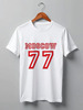 Заказать мужскую футболку в Москве. Футболка классическая 77 Moscow white top от Muhammad Ruziev - готовые дизайны и нанесение принтов.